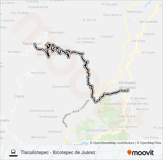 RUTA TLACUILOTEPEC Bus Line Map