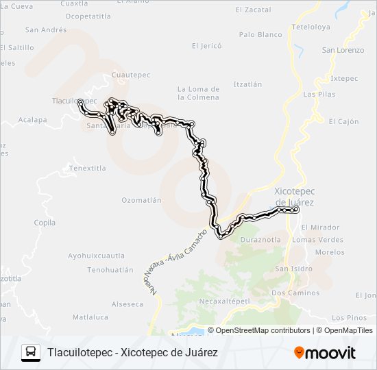 RUTA TLACUILOTEPEC bus Line Map