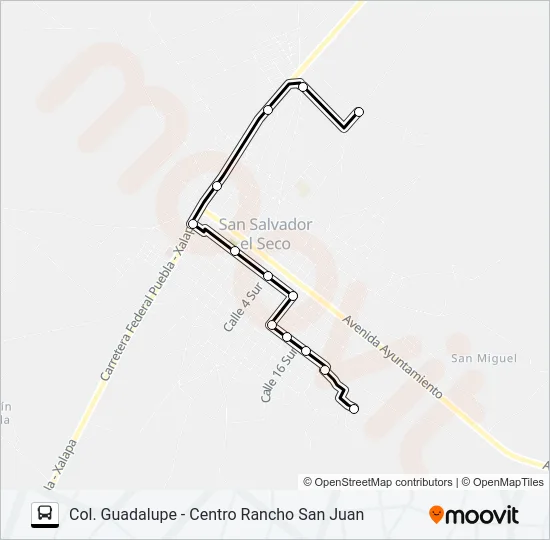 RUTA COL. GUADALUPE Bus Line Map