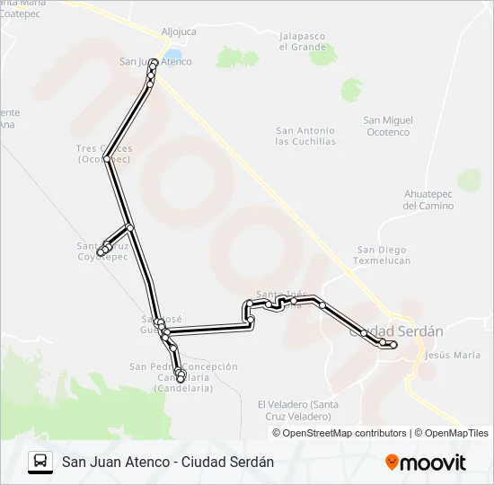 RUTA SAN JUAN ATENCO Bus Line Map