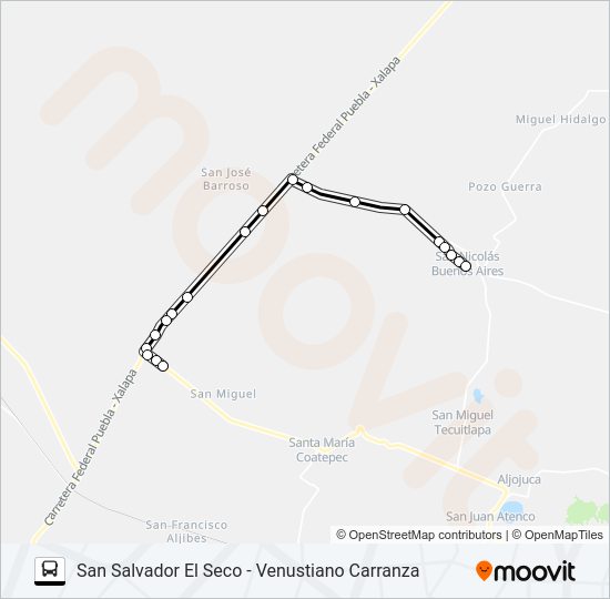 Mapa de RUTA SAN SALVADOR EL SECO de autobús