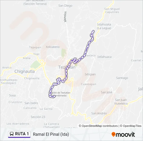 RUTA 1 Bus Line Map