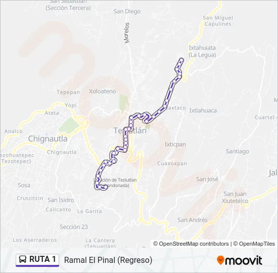 RUTA 1 Bus Line Map