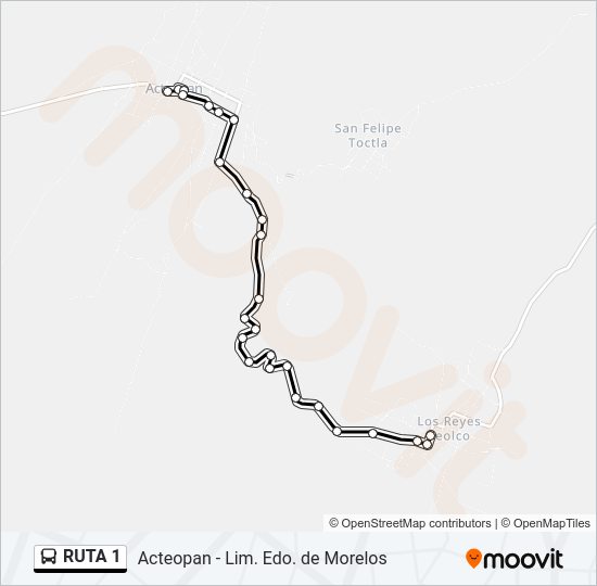 Mapa de RUTA 1 de autobús