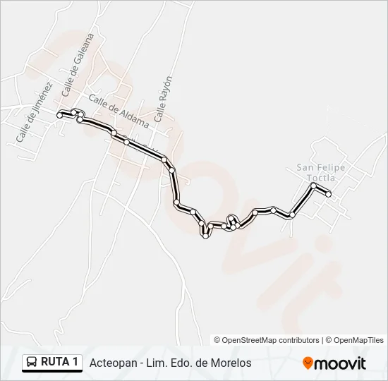 RUTA 1 Bus Line Map