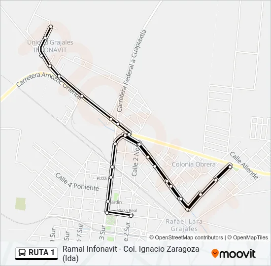 RUTA 1 Bus Line Map