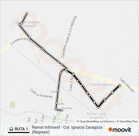 RUTA 1 Bus Line Map