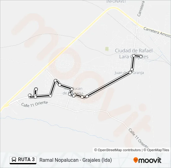 RUTA 3 Bus Line Map