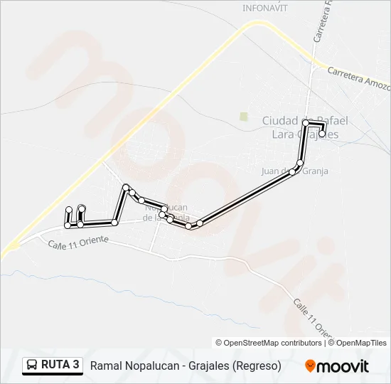 RUTA 3 Bus Line Map