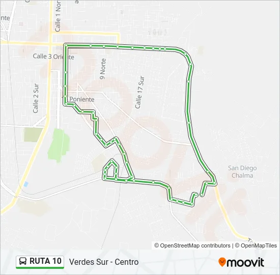 RUTA 10 Bus Line Map