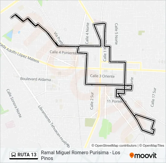 RUTA 13 Bus Line Map