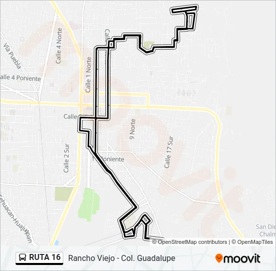 RUTA 16 Bus Line Map