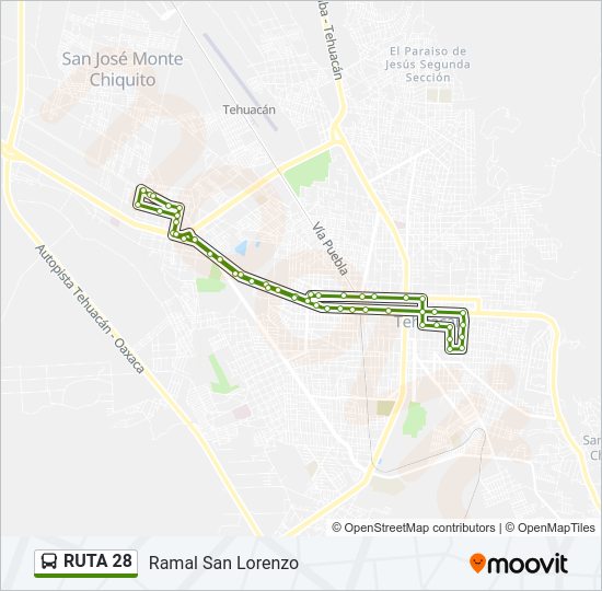 Mapa de RUTA 28 de autobús