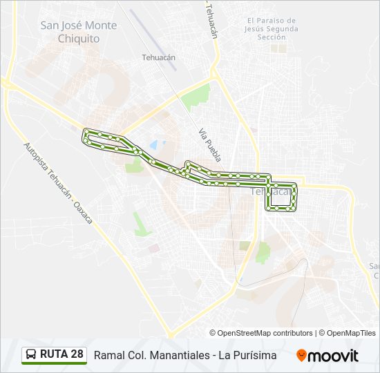 Mapa de RUTA 28 de autobús