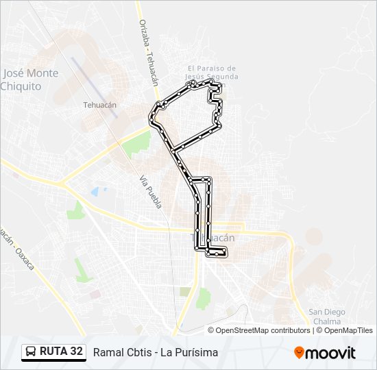 Mapa de RUTA 32 de autobús