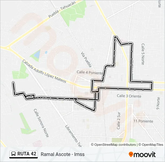 RUTA 42 Bus Line Map