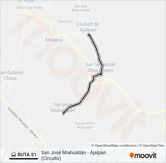RUTA S1 Bus Line Map