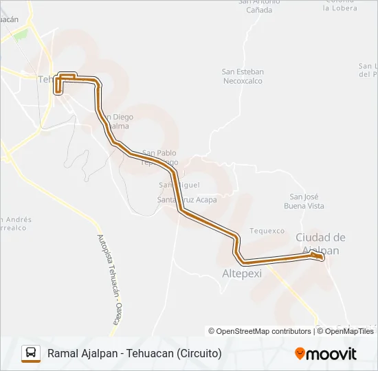 RUTA AJALPAN Bus Line Map