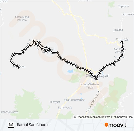 Mapa de RUTA ACOCULCO de autobús