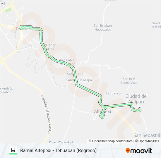 Mapa de RUTA ALTEPEXI de autobús
