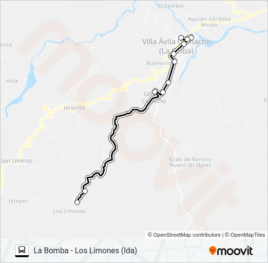 RUTA LA CEIBA Bus Line Map