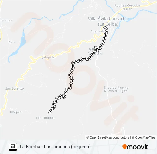 RUTA LA CEIBA Bus Line Map