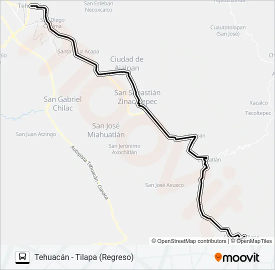 RUTA TEHUACÁN Bus Line Map