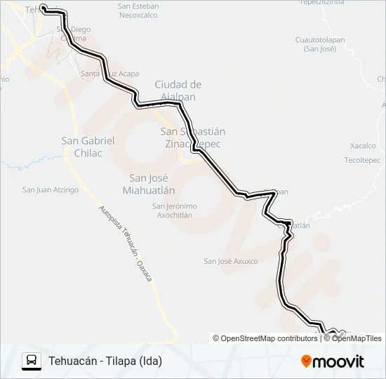 RUTA TEHUACÁN Bus Line Map