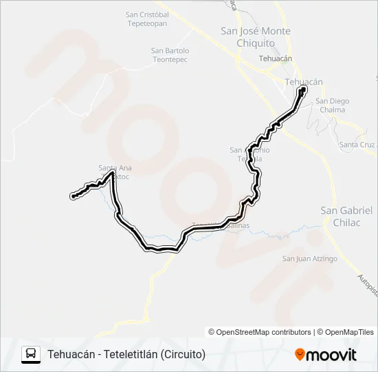 RUTA TEHUACÁN Bus Line Map