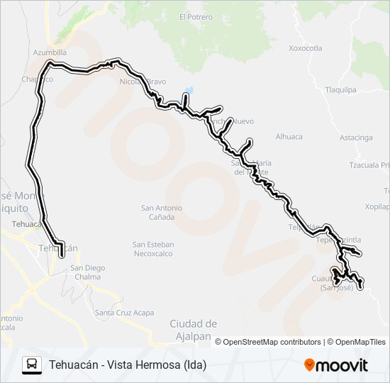 RUTA TEHUACÁN bus Line Map