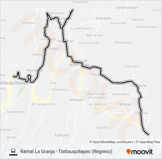 Mapa de RUTA LA GRANJA de autobús