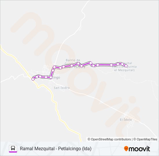 Mapa de RUTA MEZQUITAL de autobús