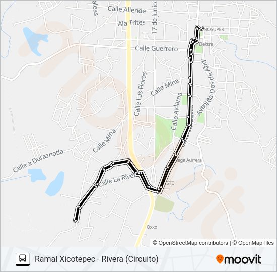 Mapa de RUTA XICOTEPEC de autobús