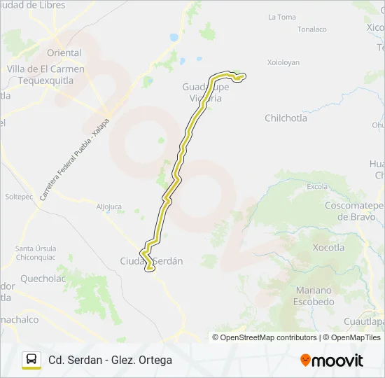 RUTA CD. SERDÁN Bus Line Map
