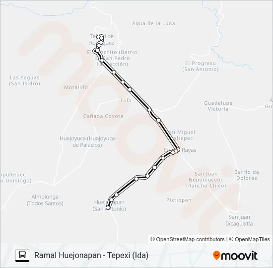 RUTA HUEJONAPAN Bus Line Map