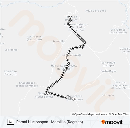 Mapa de RUTA HUEJONAPAN de autobús