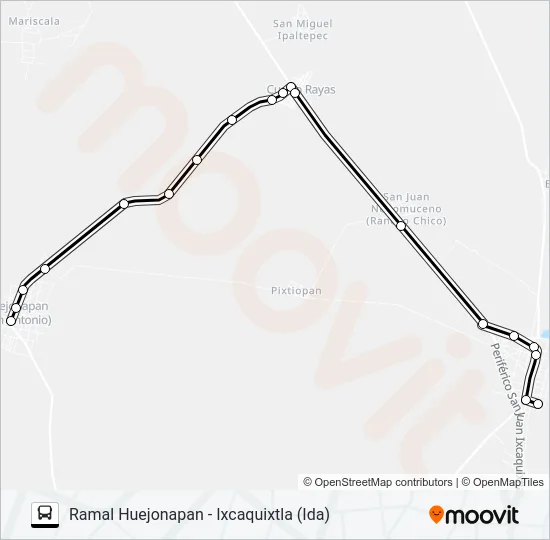 RUTA HUEJONAPAN Bus Line Map