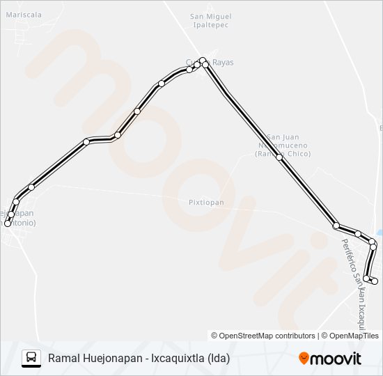 RUTA HUEJONAPAN bus Line Map