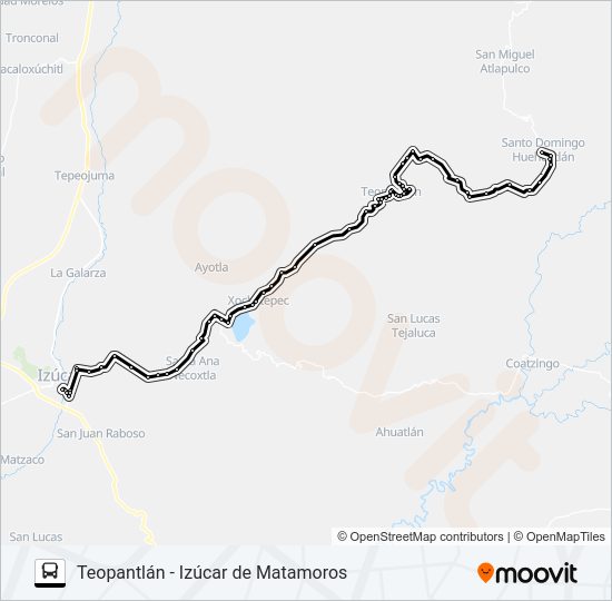 Mapa de RUTA TEOPANTLÁN de autobús