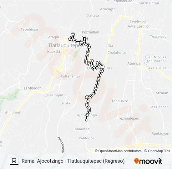 RUTA AJOCOTZINGO Bus Line Map