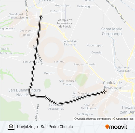 Mapa de RUTA HUEJOTZINGO de autobús