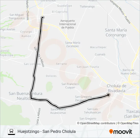 RUTA HUEJOTZINGO Bus Line Map