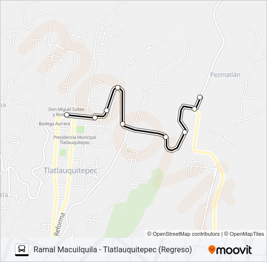 Mapa de RUTA MACUILQUILA de autobús