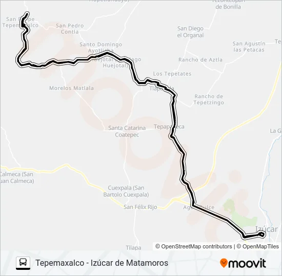RUTA TEPEMAXALCO Bus Line Map