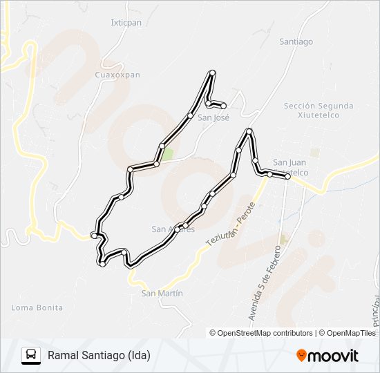 Mapa de RUTA TOMAQUILAPA de autobús