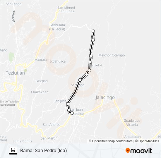 Mapa de RUTA TOMAQUILAPA de autobús