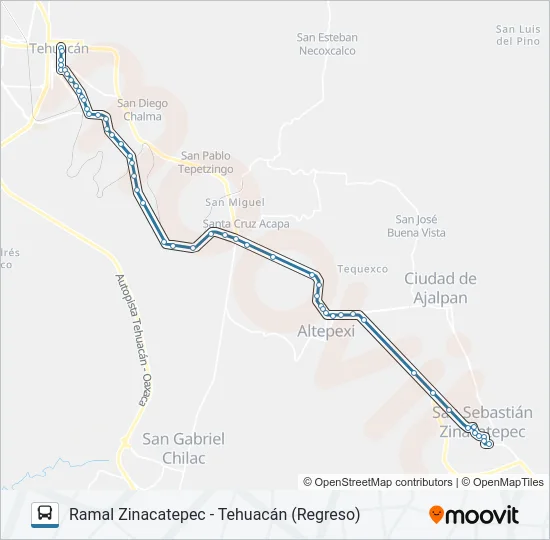 RUTA ZINACATEPEC Bus Line Map