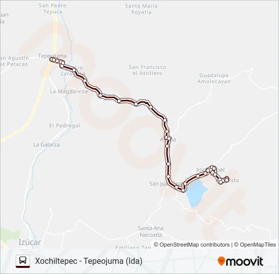 RUTA  XOCHILTEPEC Bus Line Map