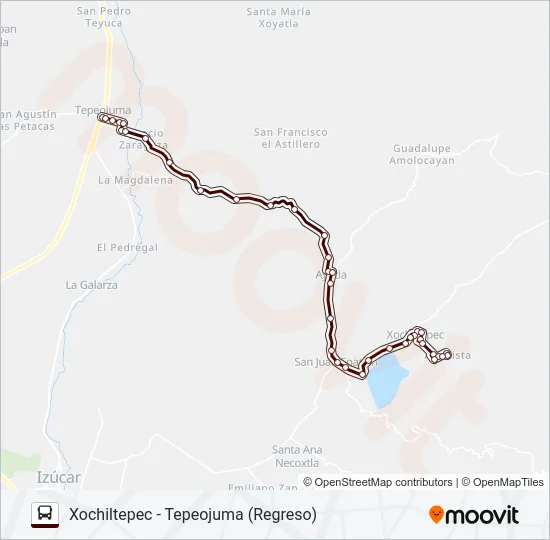 RUTA  XOCHILTEPEC Bus Line Map