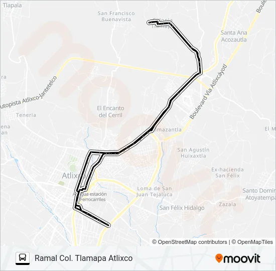 RUTA COL. TLAMAPA Bus Line Map